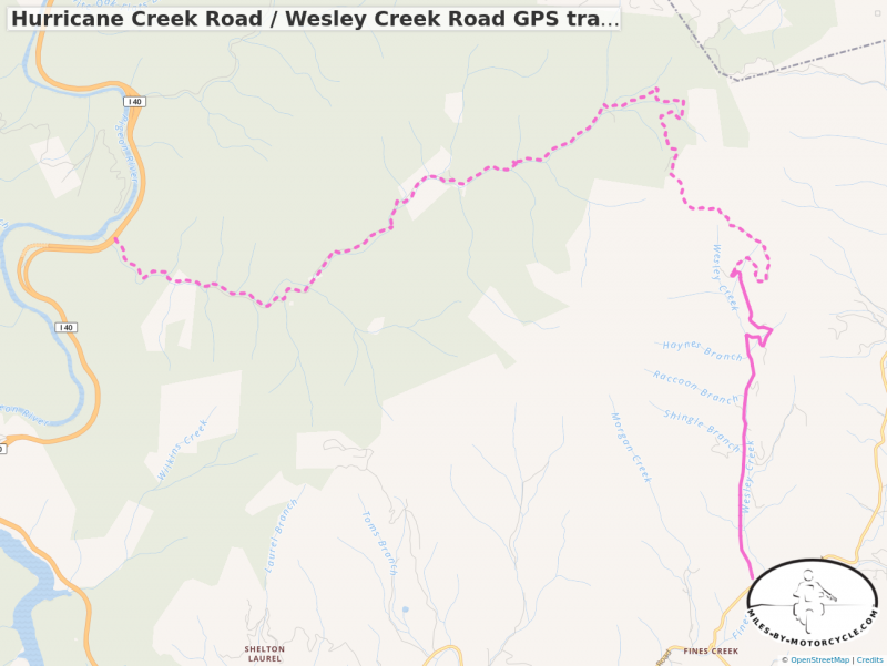 Hurricane Creek Road / Wesley Creek Road GPS track
