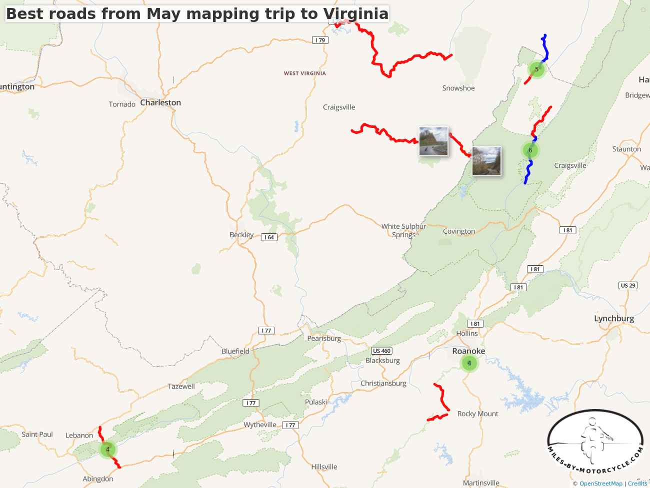 Best roads from May mapping trip to Virginia