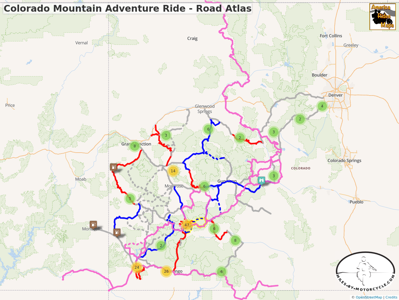 Colorado Mountain Adventure Ride - Road Atlas