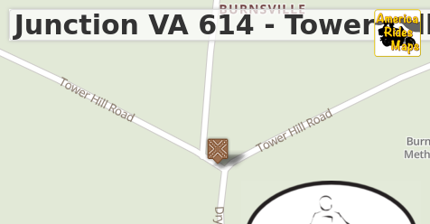 Junction VA 614 - Tower Hill Rd & VA 609 - Dry Run Road