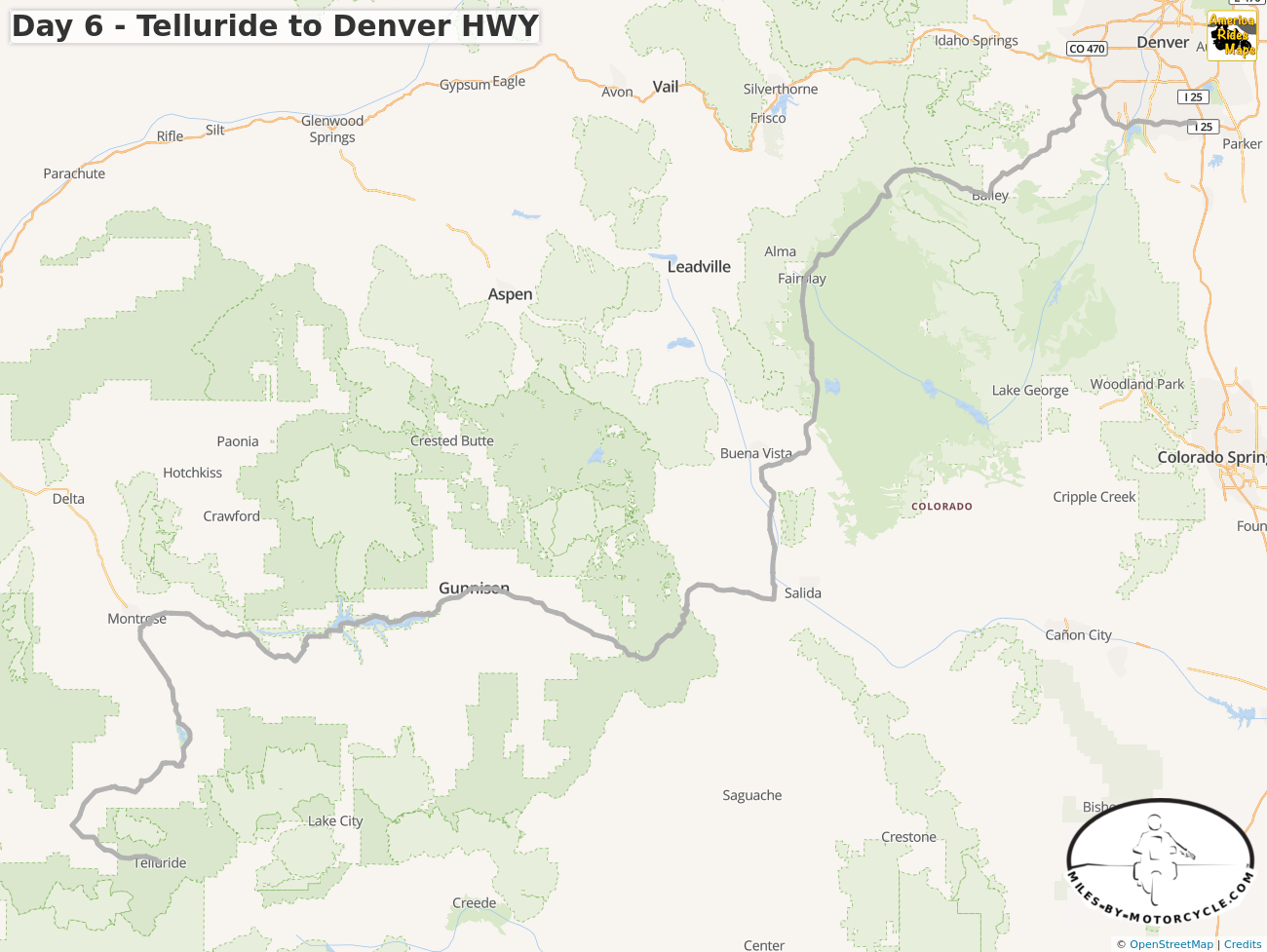 Day 6 - Telluride to Denver HWY