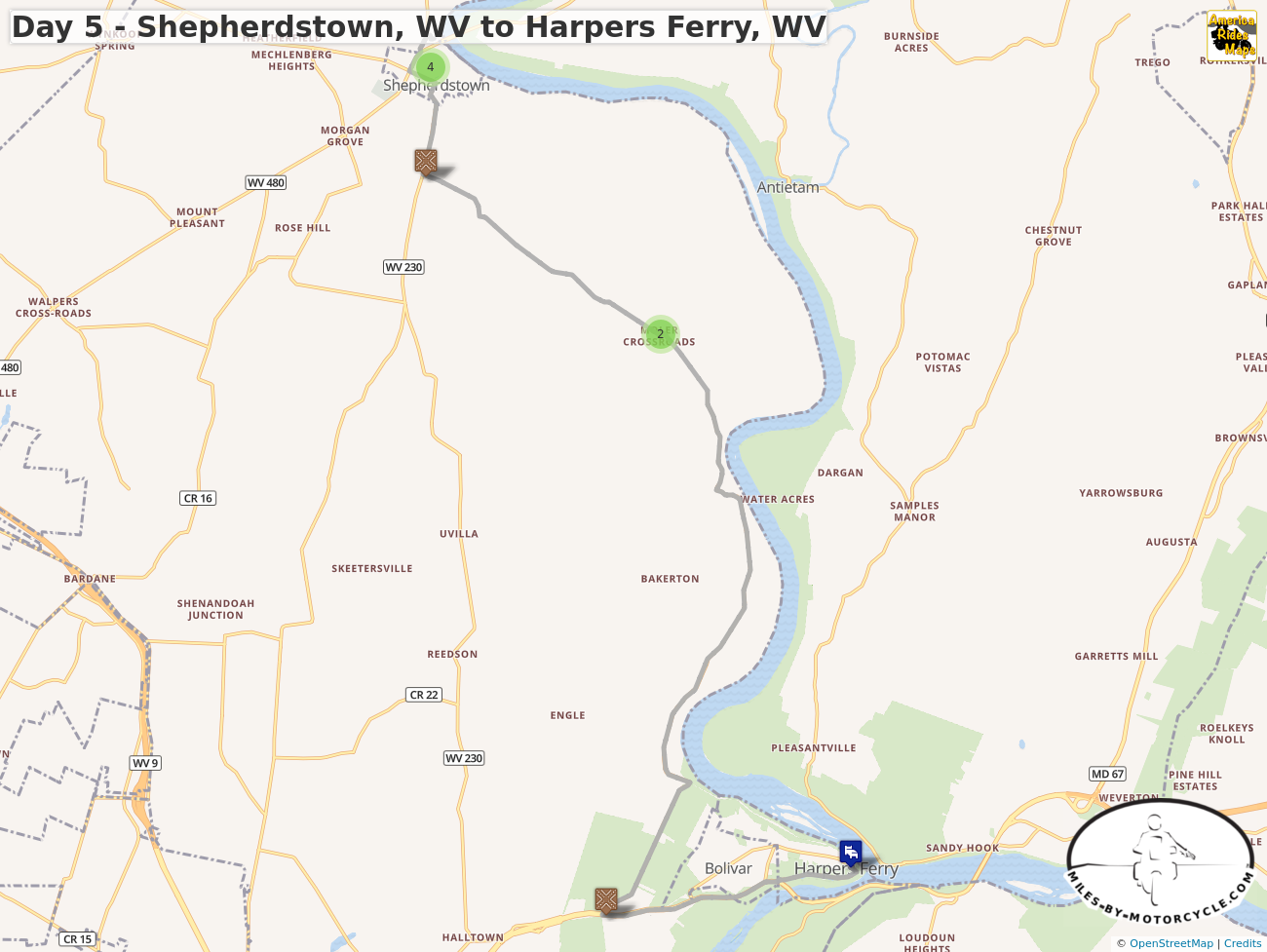 Day 5 - Shepherdstown, WV to Harpers Ferry, WV