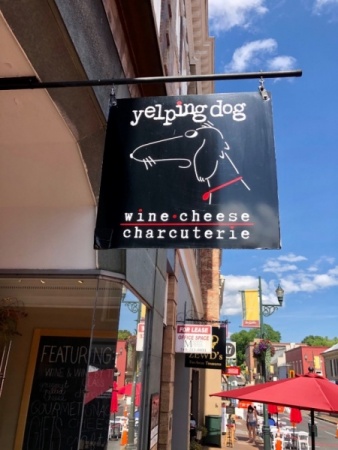 Yelping Dog Wine and Cheese