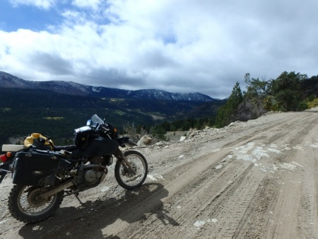 DR650, a View, and Snow
