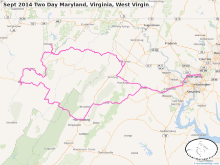Sept 2014 Two Day Maryland, Virginia, West Virginia mountain twisties loop