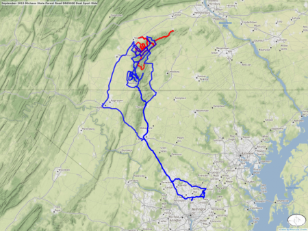 September 2015 Michaux State Forest Road DR650SE Dual Sport Ride