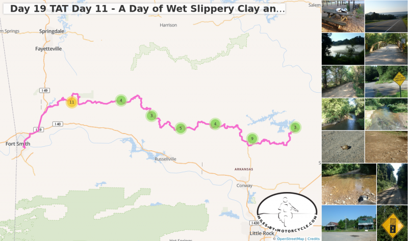 Day 19 TAT Day 11 - A Day of Wet Slippery Clay and Warloop Road, AR.