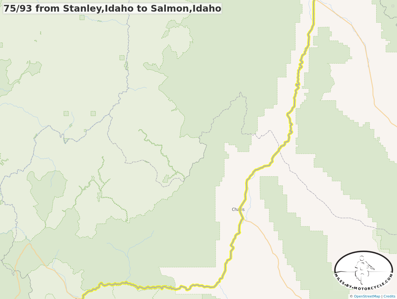75/93 from Stanley,Idaho to Salmon,Idaho