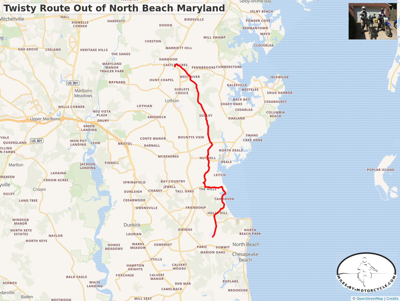 Twisty Route Out of North Beach Maryland