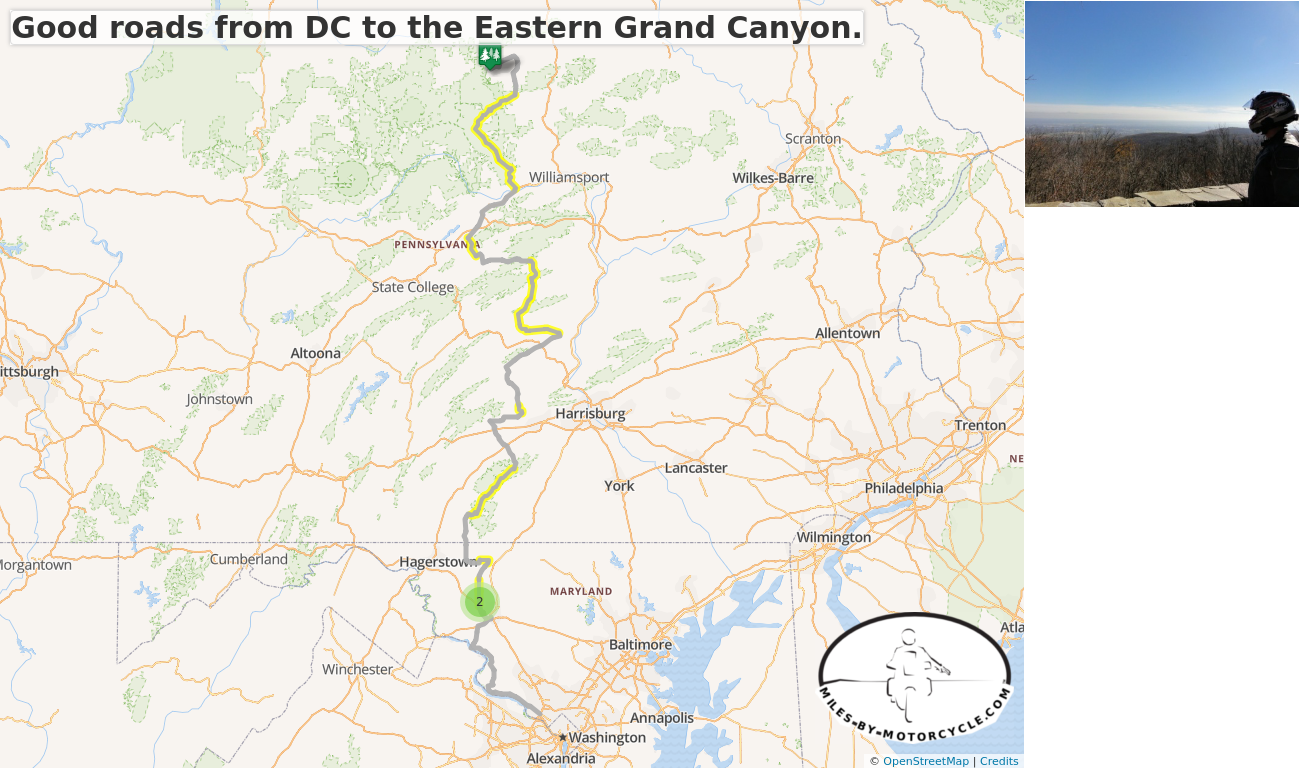 Good roads from DC to the Eastern Grand Canyon.