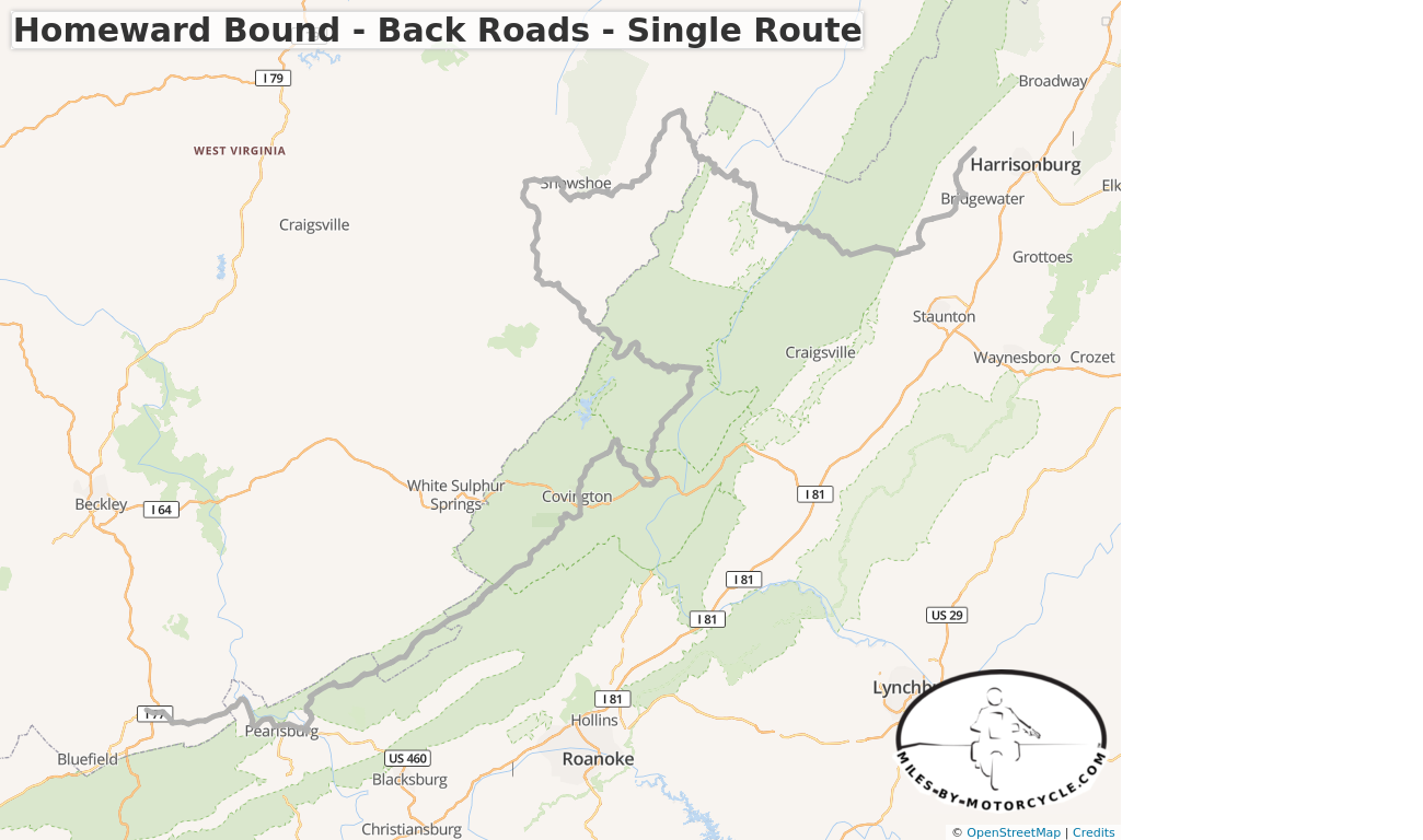 Homeward Bound - Back Roads - Single Route