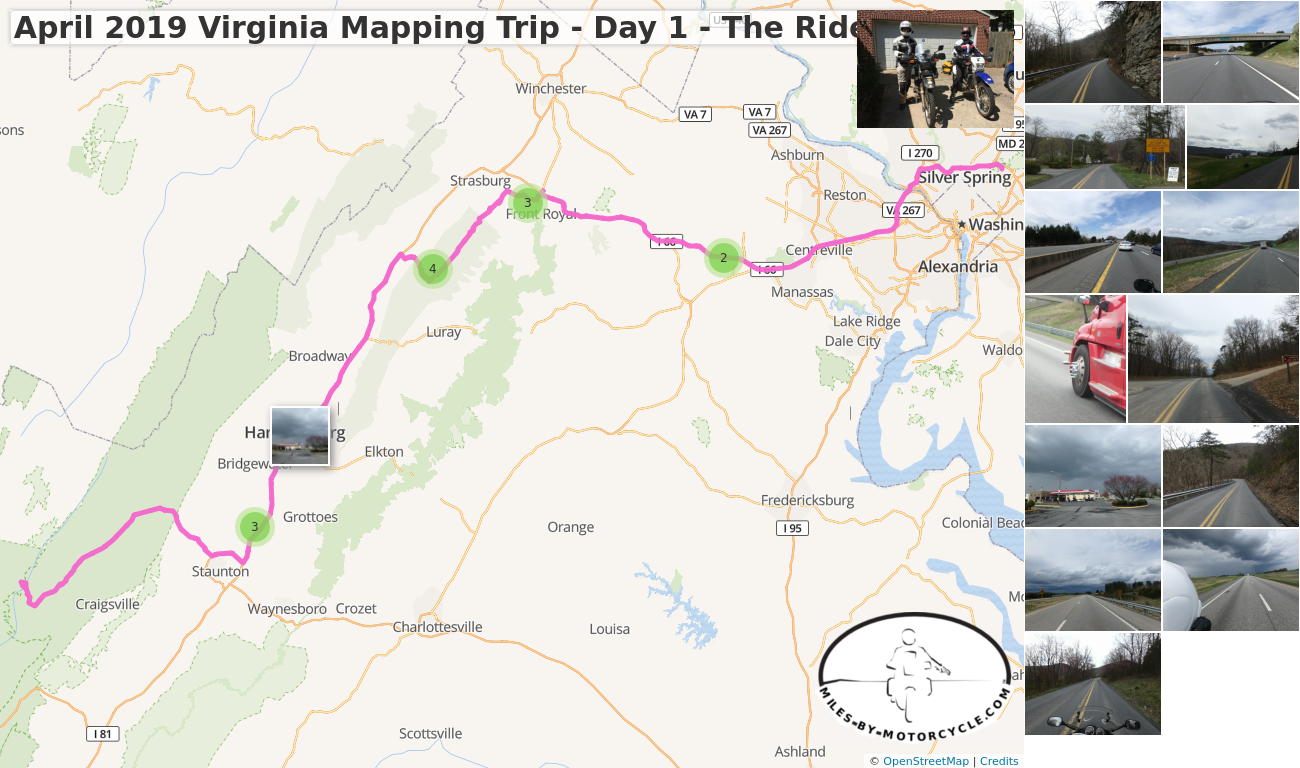 April 2019 Virginia Mapping Trip - Day 1 - The Ride Down