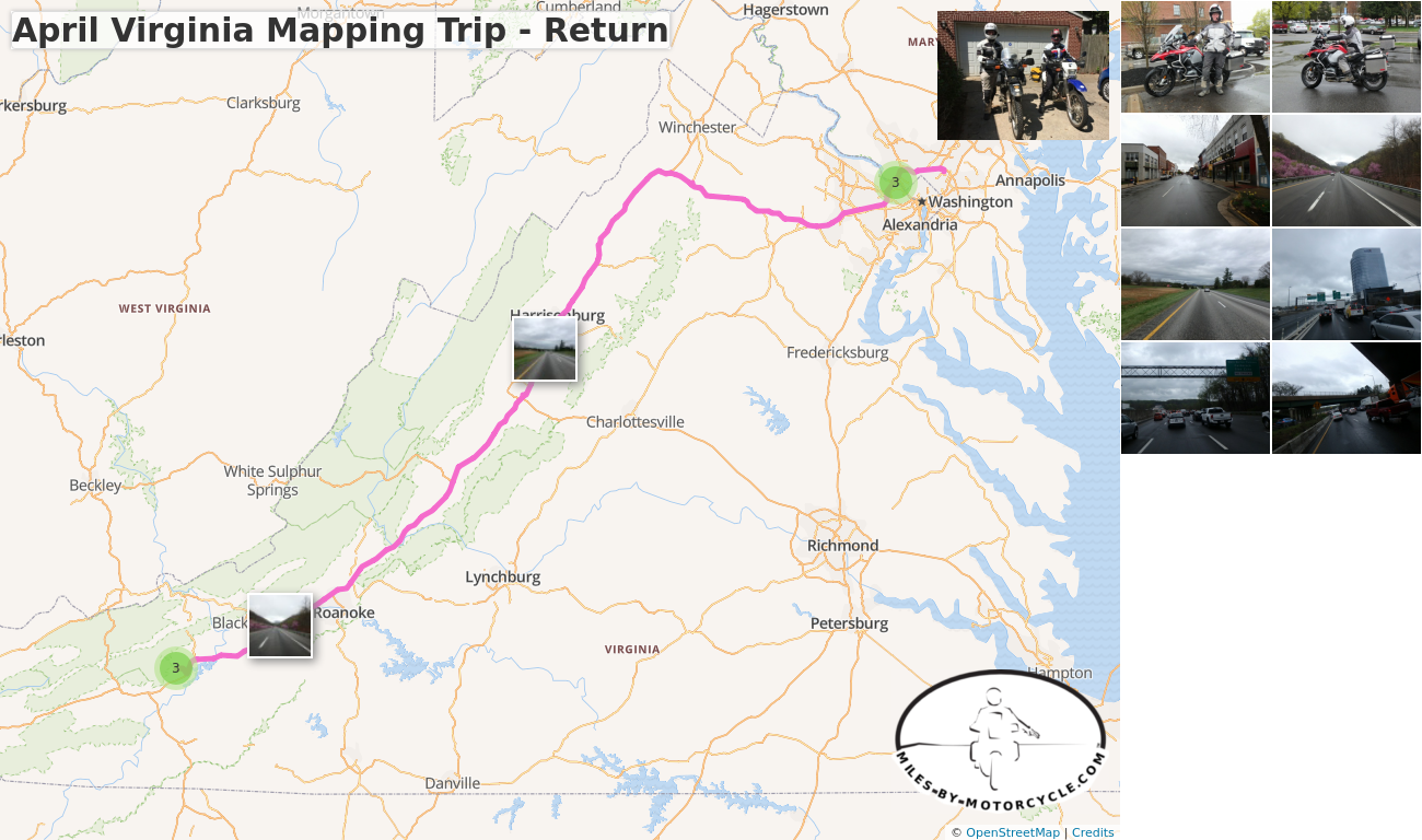 April Virginia Mapping Trip - Return 