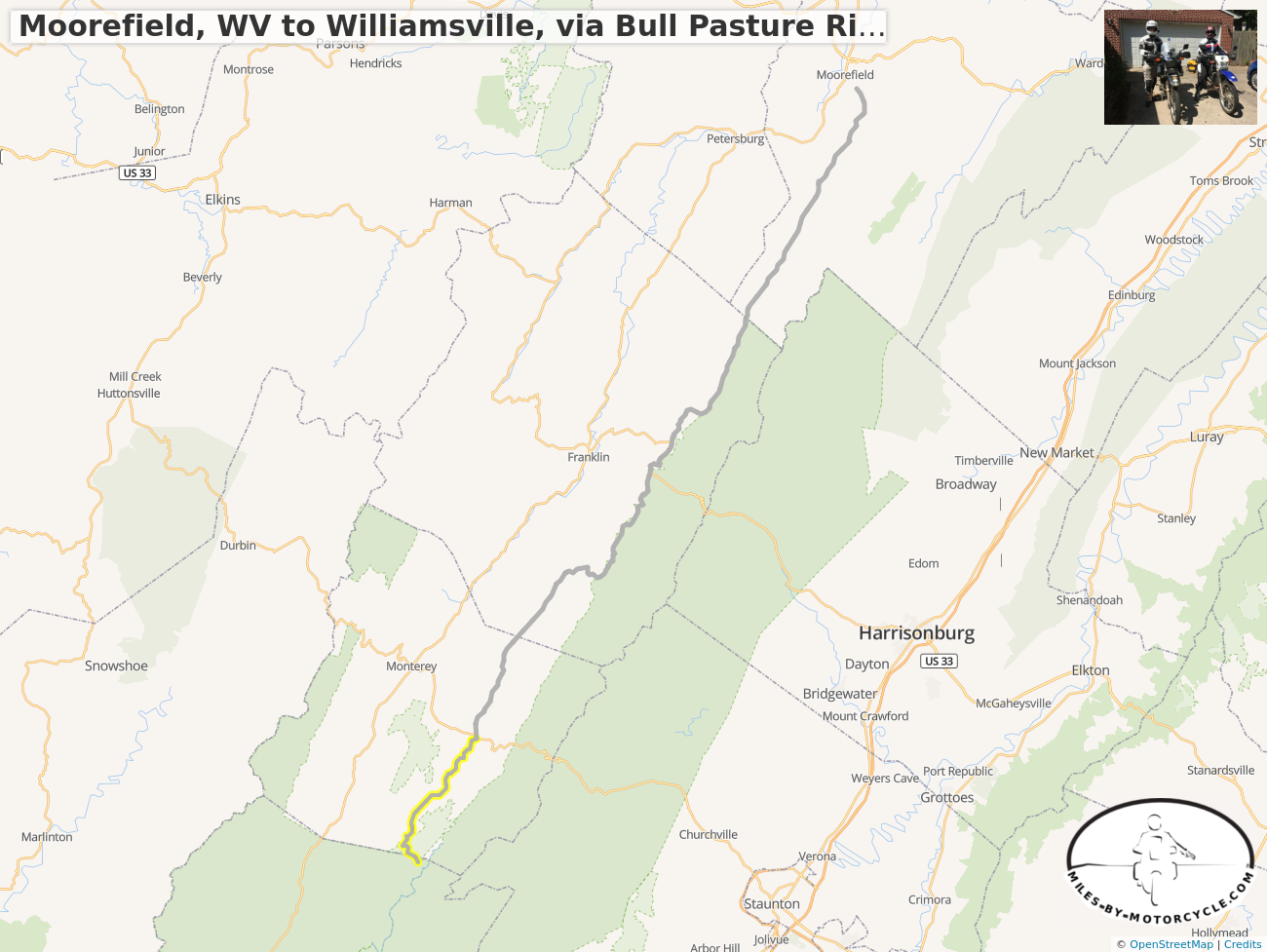 Moorefield, WV to Williamsville, via Bull Pasture River Road