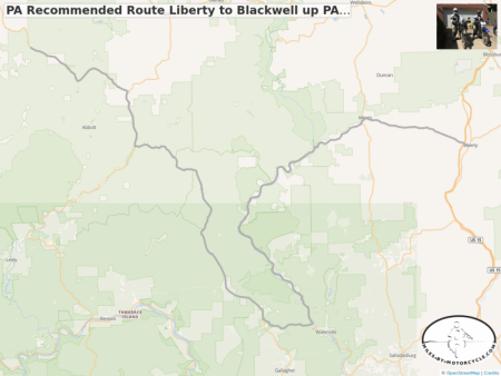 PA Recommended Route Liberty to Blackwell up PA 44