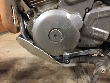 DR650 Stripped Flywheel Bolt Access Cover