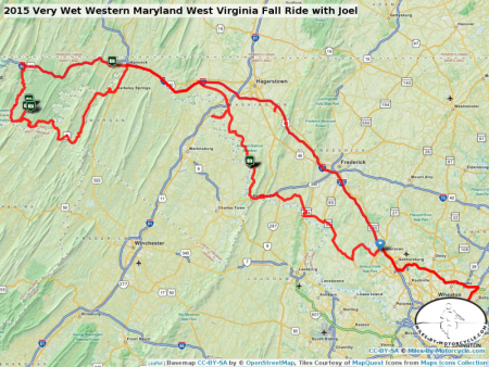 2015 Very Wet Western Maryland West Virginia Fall Ride with Joel