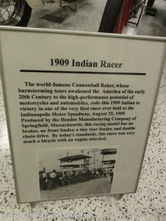 Cannonball Baker Display at the Indianapolis Motor Speedway Museum